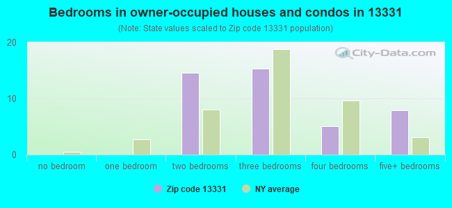 Bedrooms in owner-occupied houses and condos in 13331 