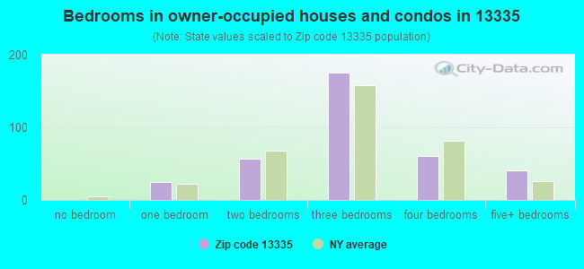 Bedrooms in owner-occupied houses and condos in 13335 