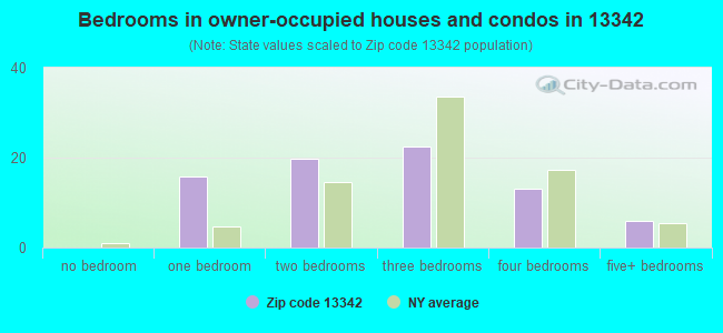 Bedrooms in owner-occupied houses and condos in 13342 