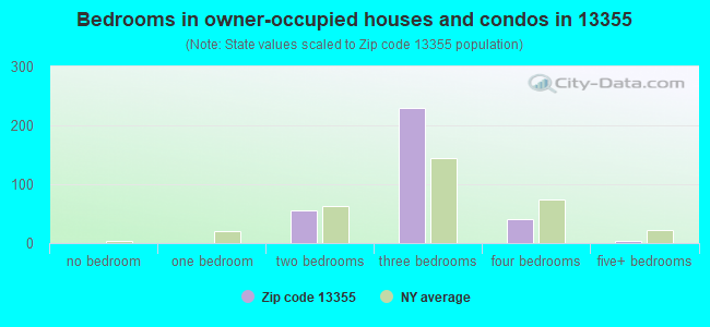 Bedrooms in owner-occupied houses and condos in 13355 