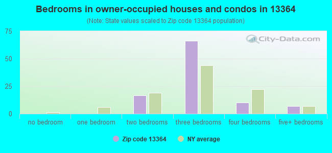 Bedrooms in owner-occupied houses and condos in 13364 