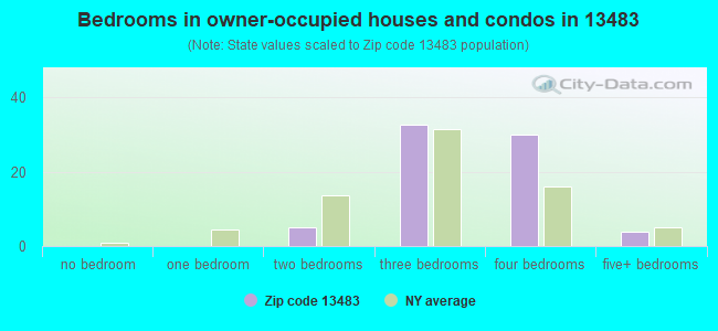 Bedrooms in owner-occupied houses and condos in 13483 