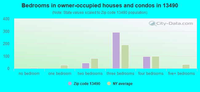 Bedrooms in owner-occupied houses and condos in 13490 