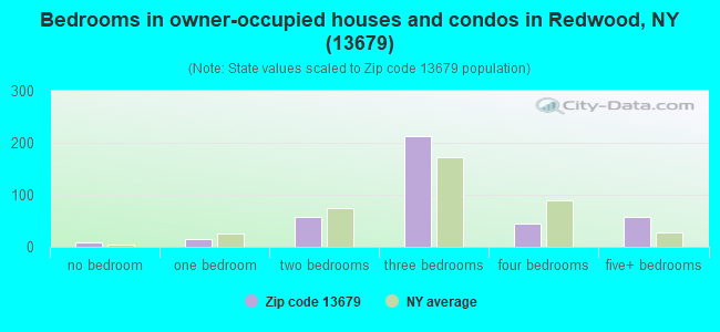 Bedrooms in owner-occupied houses and condos in Redwood, NY (13679) 