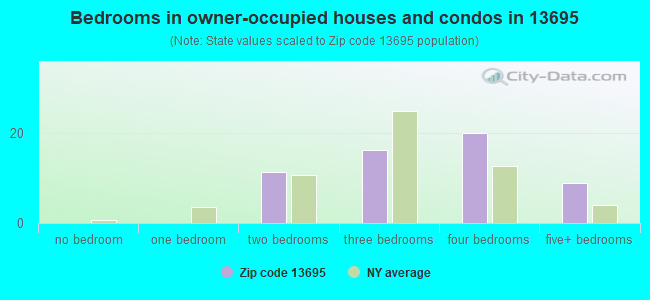 Bedrooms in owner-occupied houses and condos in 13695 