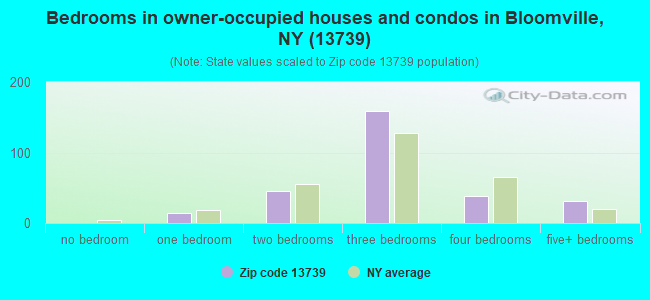 Bedrooms in owner-occupied houses and condos in Bloomville, NY (13739) 