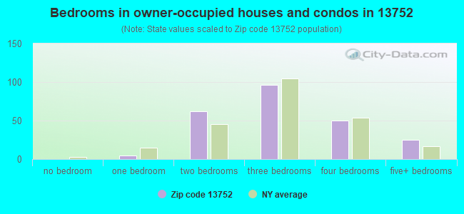 Bedrooms in owner-occupied houses and condos in 13752 