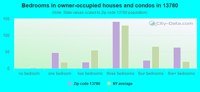 Bedrooms in owner-occupied houses and condos in 13780 