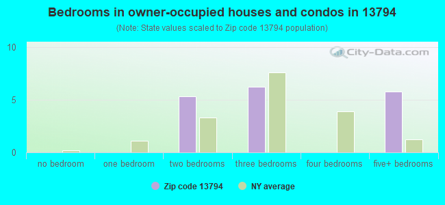 Bedrooms in owner-occupied houses and condos in 13794 