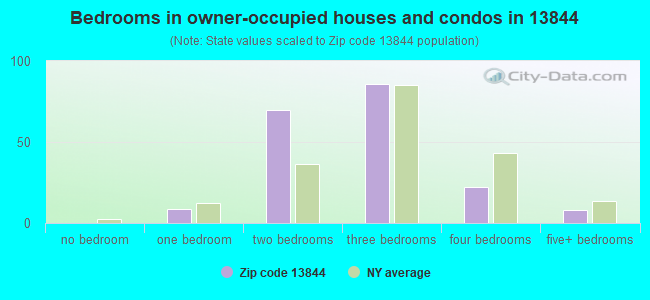 Bedrooms in owner-occupied houses and condos in 13844 