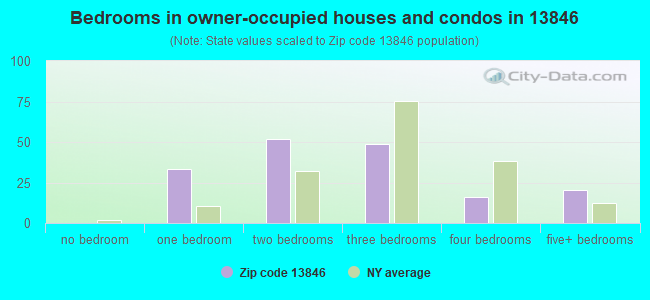 Bedrooms in owner-occupied houses and condos in 13846 