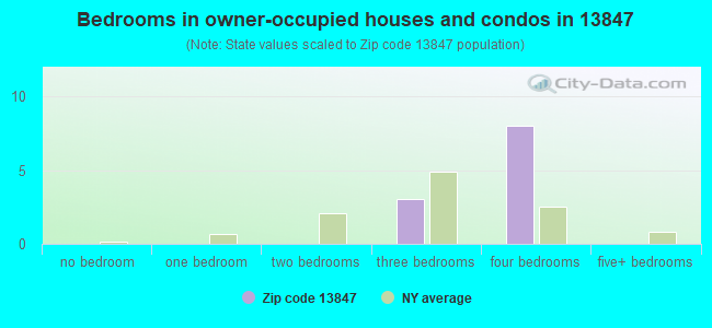 Bedrooms in owner-occupied houses and condos in 13847 