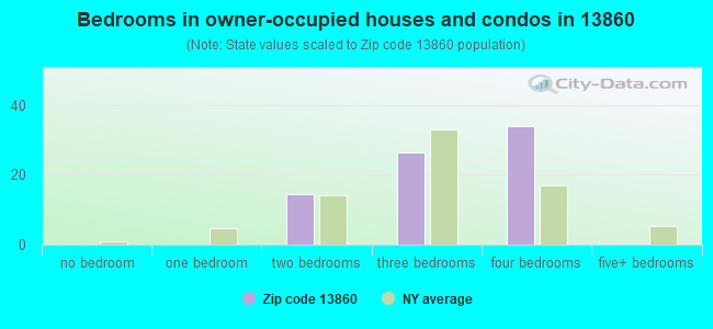 Bedrooms in owner-occupied houses and condos in 13860 