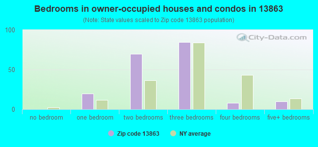 Bedrooms in owner-occupied houses and condos in 13863 