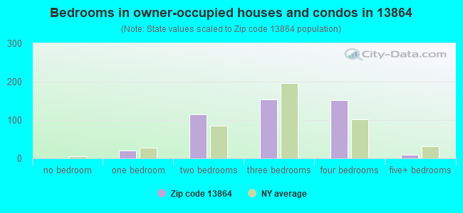 Bedrooms in owner-occupied houses and condos in 13864 