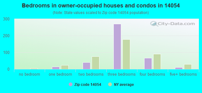 Bedrooms in owner-occupied houses and condos in 14054 