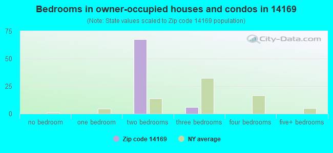 Bedrooms in owner-occupied houses and condos in 14169 