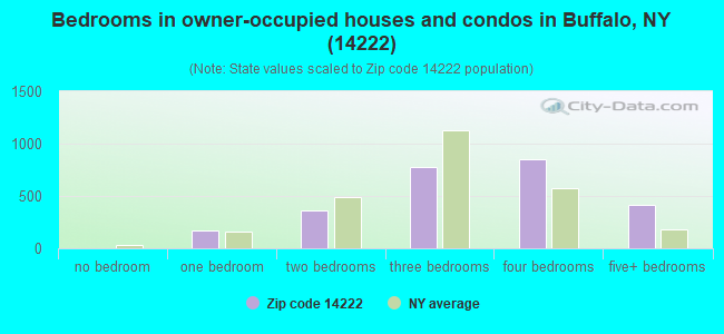 Bedrooms in owner-occupied houses and condos in Buffalo, NY (14222) 