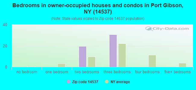 Bedrooms in owner-occupied houses and condos in Port Gibson, NY (14537) 