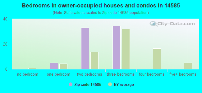 Bedrooms in owner-occupied houses and condos in 14585 