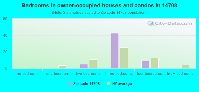 Bedrooms in owner-occupied houses and condos in 14708 