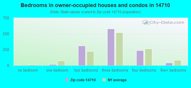 Bedrooms in owner-occupied houses and condos in 14710 