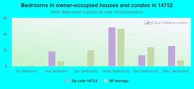 Bedrooms in owner-occupied houses and condos in 14752 