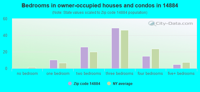 Bedrooms in owner-occupied houses and condos in 14884 
