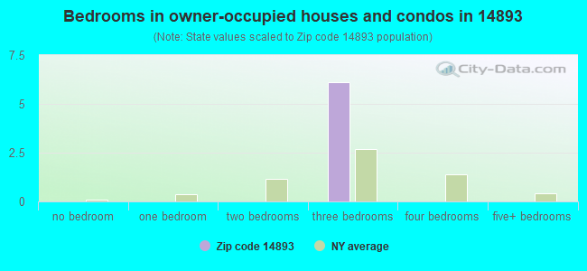Bedrooms in owner-occupied houses and condos in 14893 