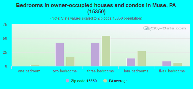 Bedrooms in owner-occupied houses and condos in Muse, PA (15350) 