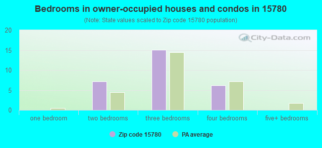Bedrooms in owner-occupied houses and condos in 15780 