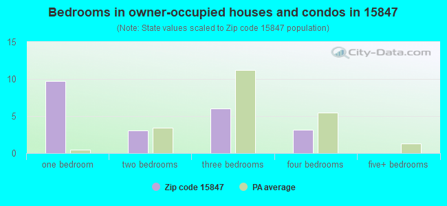 Bedrooms in owner-occupied houses and condos in 15847 