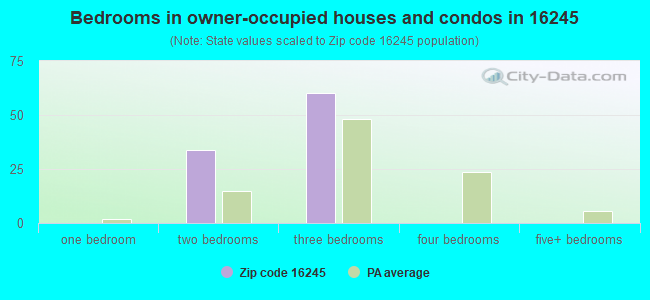 Bedrooms in owner-occupied houses and condos in 16245 
