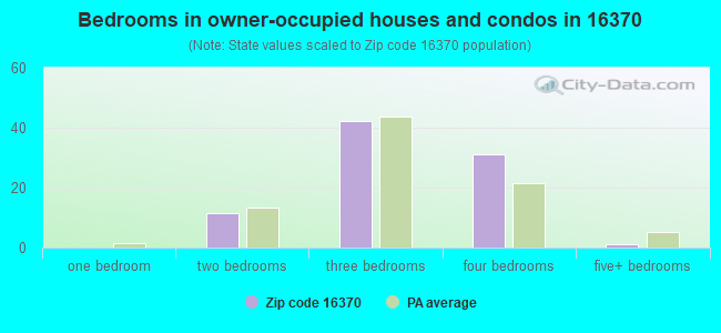 Bedrooms in owner-occupied houses and condos in 16370 