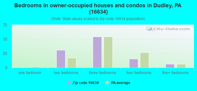 Bedrooms in owner-occupied houses and condos in Dudley, PA (16634) 