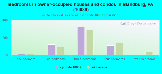 Bedrooms in owner-occupied houses and condos in Blandburg, PA (16639) 
