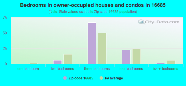 Bedrooms in owner-occupied houses and condos in 16685 