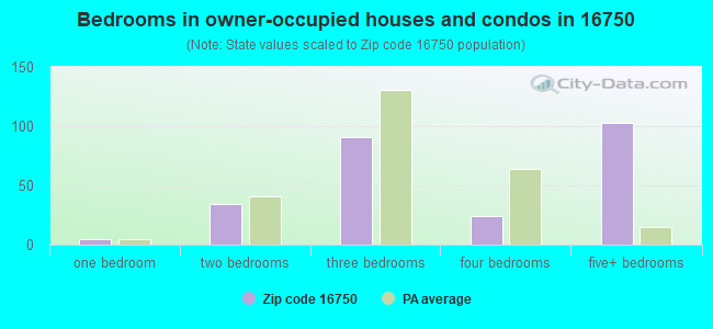 Bedrooms in owner-occupied houses and condos in 16750 