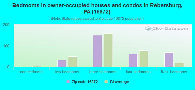 Bedrooms in owner-occupied houses and condos in Rebersburg, PA (16872) 