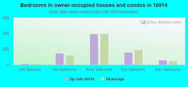 Bedrooms in owner-occupied houses and condos in 16914 