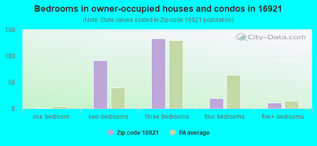 Bedrooms in owner-occupied houses and condos in 16921 