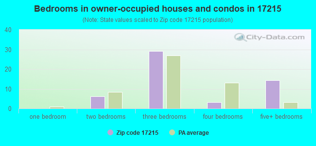 Bedrooms in owner-occupied houses and condos in 17215 