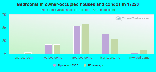 Bedrooms in owner-occupied houses and condos in 17223 