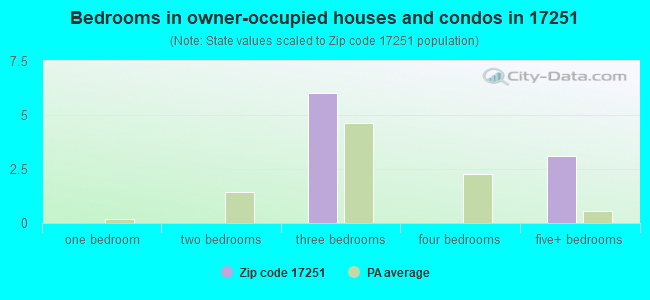 Bedrooms in owner-occupied houses and condos in 17251 