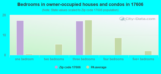 Bedrooms in owner-occupied houses and condos in 17606 