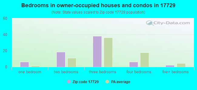 Bedrooms in owner-occupied houses and condos in 17729 