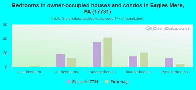 Bedrooms in owner-occupied houses and condos in Eagles Mere, PA (17731) 
