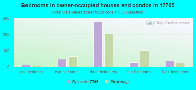 Bedrooms in owner-occupied houses and condos in 17765 