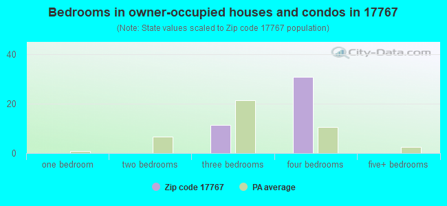 Bedrooms in owner-occupied houses and condos in 17767 