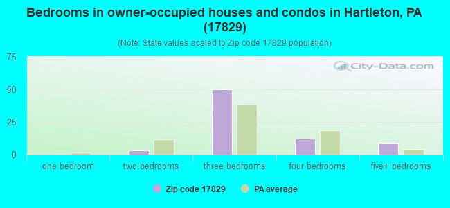 Bedrooms in owner-occupied houses and condos in Hartleton, PA (17829) 